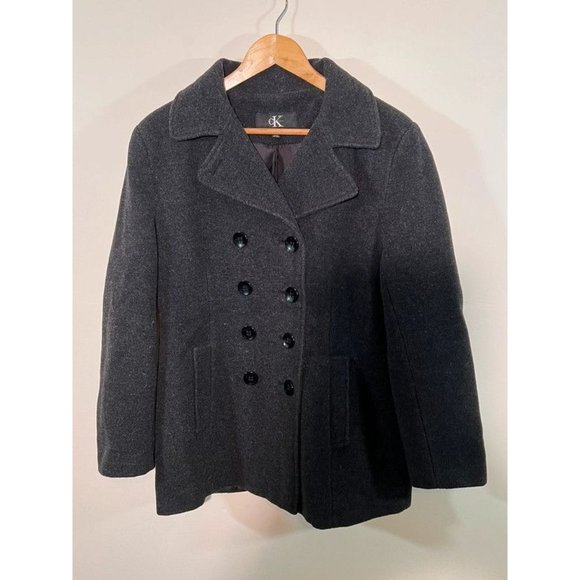 Men’s Calvin Klein Gray Pea Coat/Jacket Size Medium - Picture 1 of 9